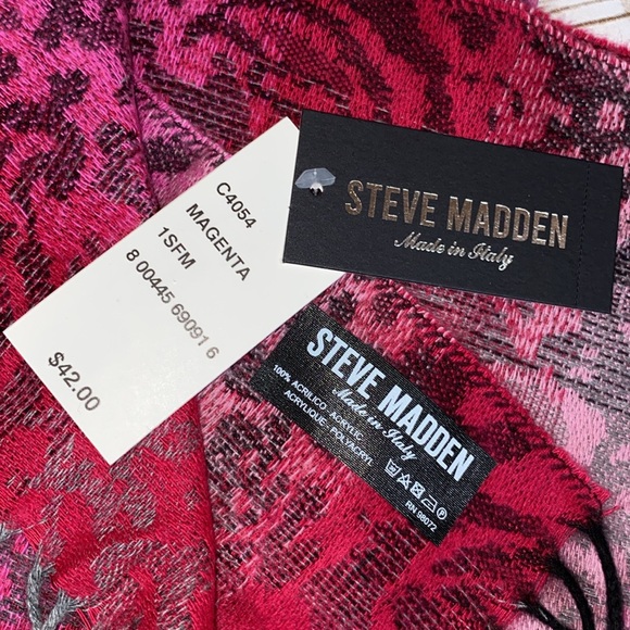 NWT Steve Madden Mid-Weight Ombré Paisley Muffler Scarf-Pink - Picture 6 of 6